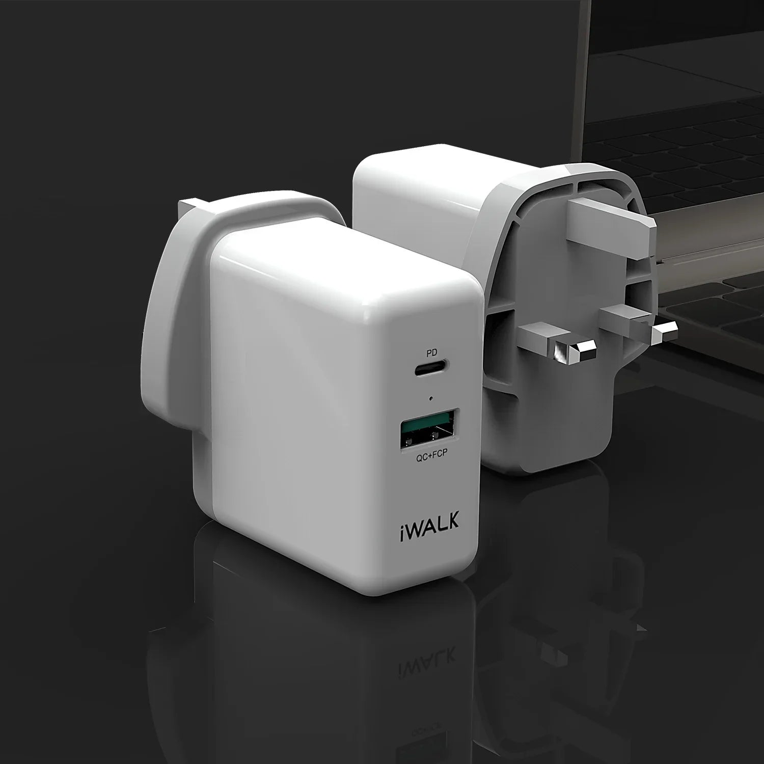 iWalk 36W Travel Adapter Power Delivery & Qc 3.0 - White - Tashqila iWalk 36W Travel Adapter Power Delivery & Qc 3.0 - White - Tashqila